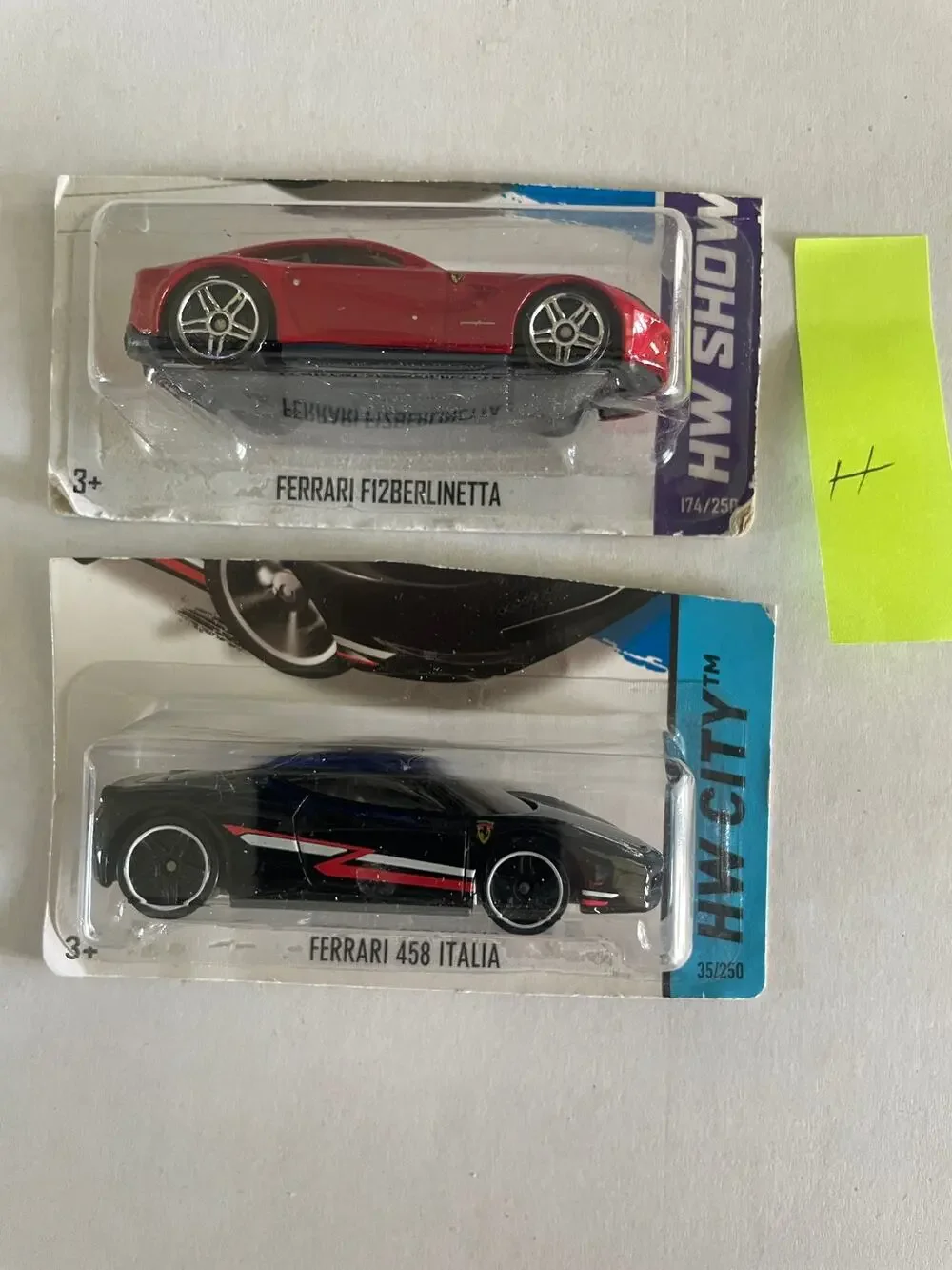 2 Ferrari F12 458 2012 Black Red Mattel Hot Wheels Toy Cars NEW